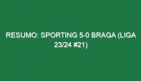 Resumo: Sporting 5-0 Braga (Liga 23/24 #21)