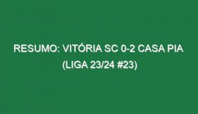 Resumo: Vitória SC 0-2 Casa Pia  (Liga 23/24 #23)