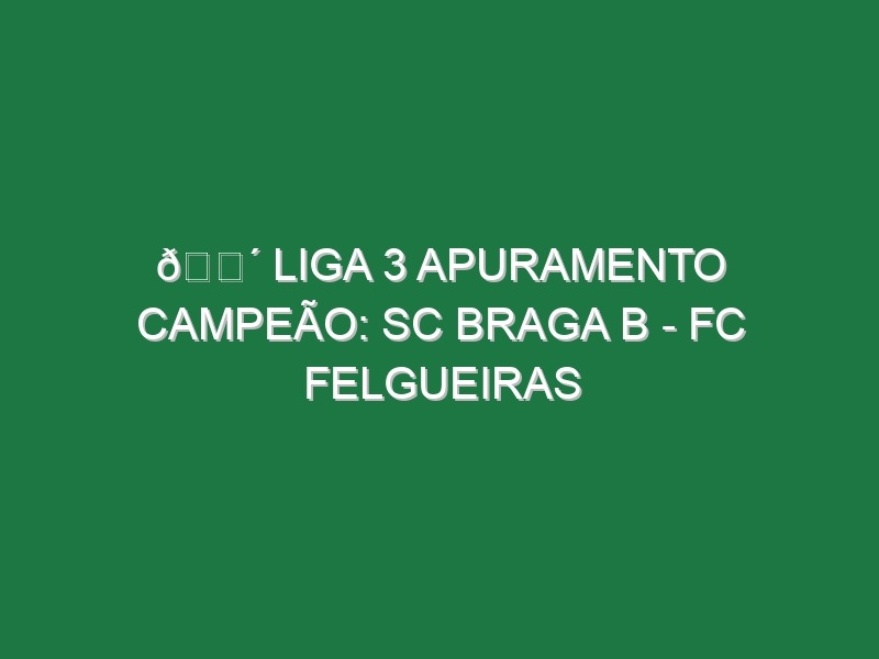 🔴 LIGA 3 APURAMENTO CAMPEÃO: SC BRAGA B – FC FELGUEIRAS