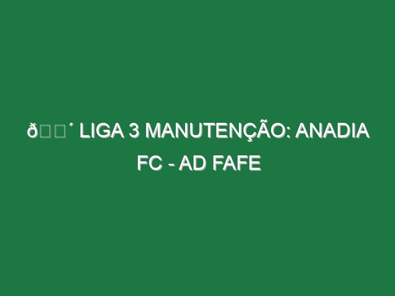 🔴 LIGA 3 MANUTENÇÃO: ANADIA FC – AD FAFE