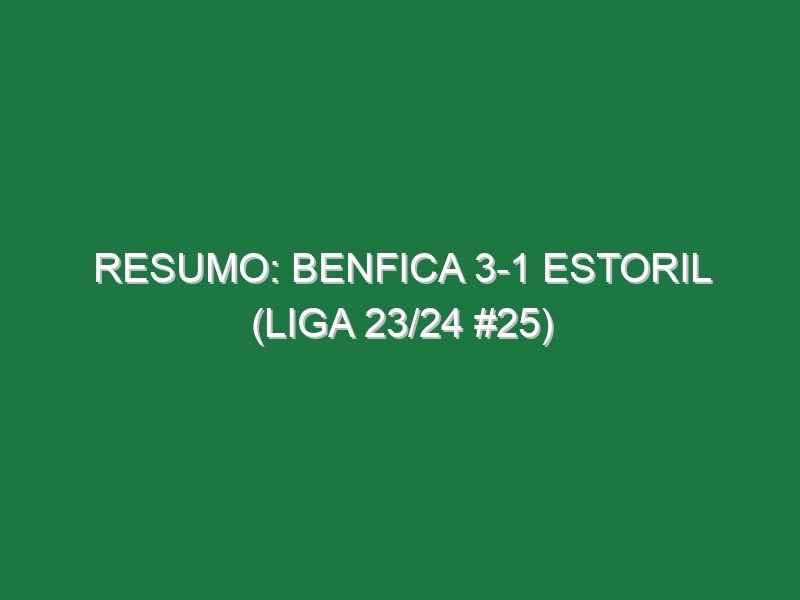 Resumo: Benfica 3-1 Estoril (Liga 23/24 #25)