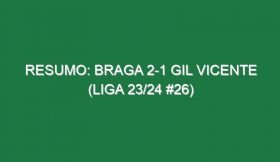 Resumo: Braga 2-1 Gil Vicente (Liga 23/24 #26)