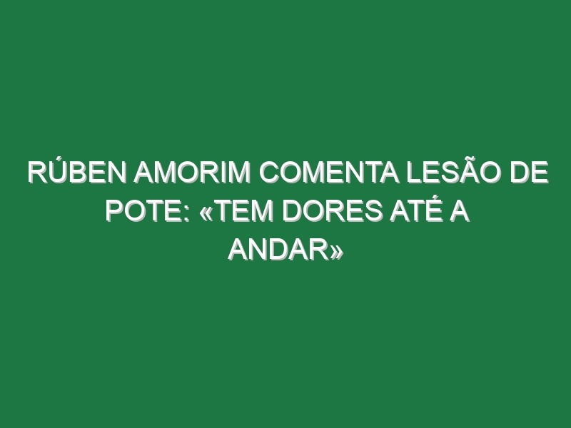 Rúben Amorim comenta lesão de Pote: «Tem dores até a andar»