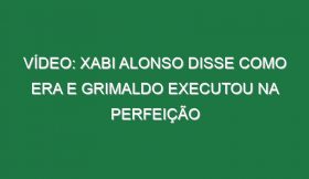 Vídeo: Xabi Alonso disse como era e Grimaldo executou na perfeição