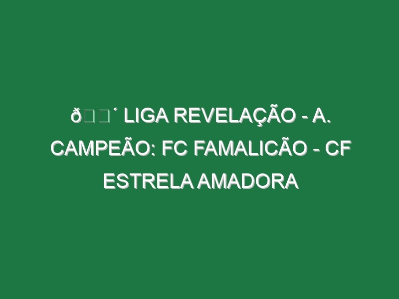 🔴 LIGA REVELAÇÃO – A. CAMPEÃO: FC FAMALICÃO – CF ESTRELA AMADORA