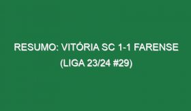 Resumo: Vitória SC 1-1 Farense (Liga 23/24 #29)