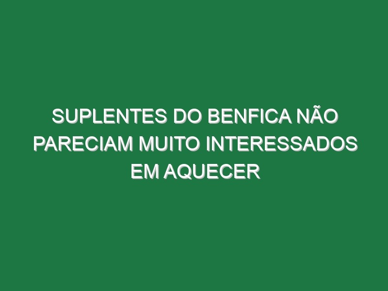 Suplentes do Benfica não pareciam muito interessados em aquecer