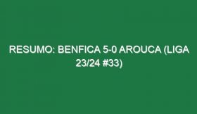 Resumo: Benfica 5-0 Arouca (Liga 23/24 #33)