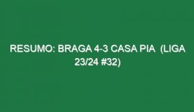 Resumo: Braga 4-3 Casa Pia  (Liga 23/24 #32)