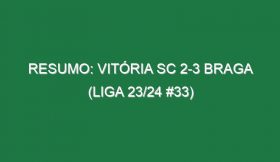 Resumo: Vitória SC 2-3 Braga (Liga 23/24 #33)