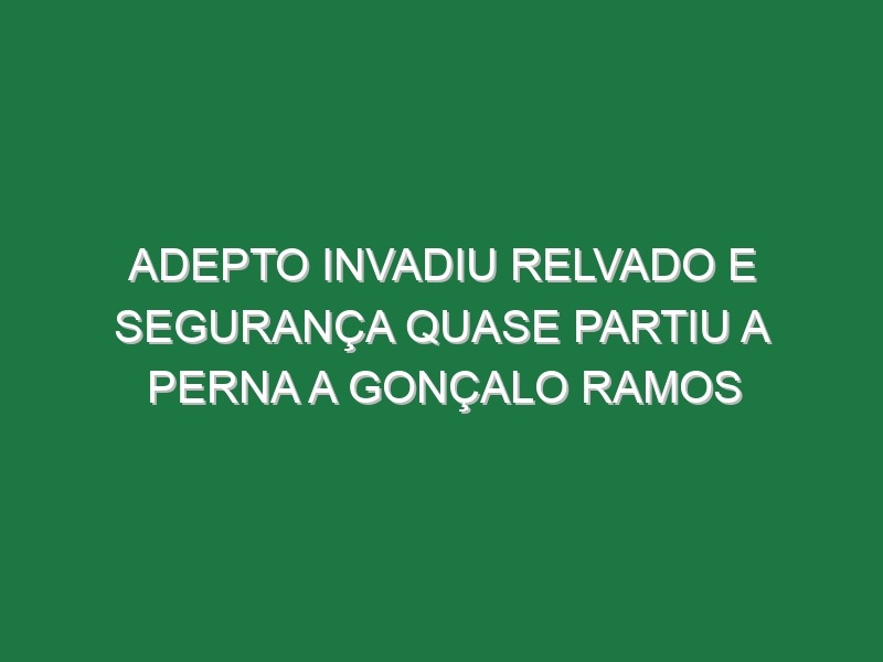 Adepto invadiu relvado e segurança quase partiu a perna a Gonçalo Ramos