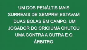 Um dos penáltis mais surreais de sempre! Estavam duas bolas em campo, um jogador do Criciúma chutou uma contra a outra e o árbitro assinalou falta a favor do Flamengo