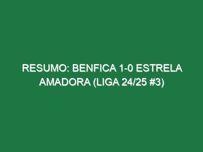 Resumo: Benfica 1-0 Estrela Amadora (Liga 24/25 #3)