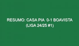 Resumo: Casa Pia  0-1 Boavista (Liga 24/25 #1)