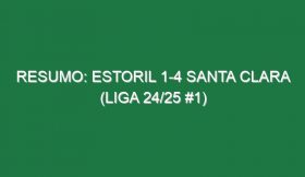 Resumo: Estoril 1-4 Santa Clara (Liga 24/25 #1)