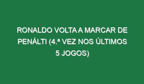 Ronaldo volta a marcar de penálti (4.ª vez nos últimos 5 jogos)