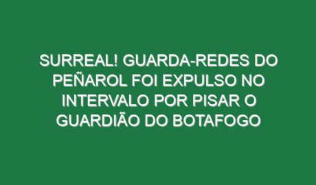 Surreal! Guarda-redes do Peñarol foi expulso no intervalo por pisar o guardião do Botafogo