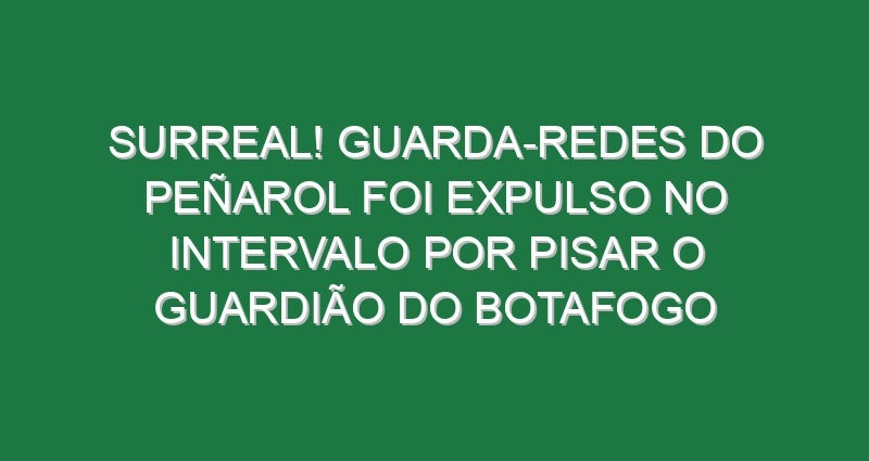 Surreal! Guarda-redes do Peñarol foi expulso no intervalo por pisar o guardião do Botafogo