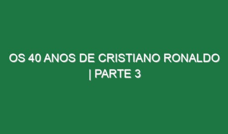 Os 40 anos de CRISTIANO RONALDO | Parte 3