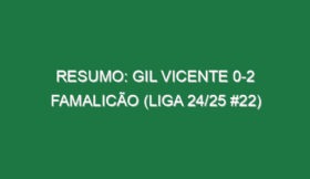 Resumo: Gil Vicente 0-2 Famalicão (Liga 24/25 #22)