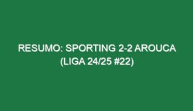 Resumo: Sporting 2-2 Arouca (Liga 24/25 #22)